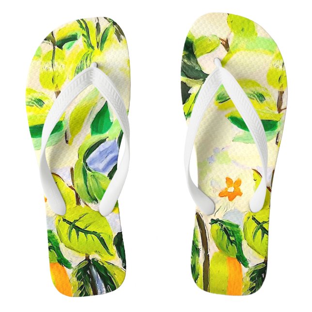 Tropisches florales Paar von Flip Flops (Fußbett)