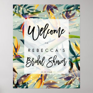 tropisches florales Willkommensschild für Brautpar Poster