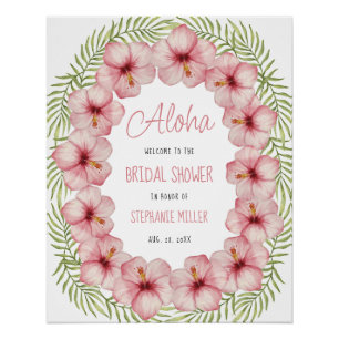 Tropisches Florales Willkommensschild für Hawaiian Poster