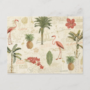 tropisches floridisches Muster Postkarte