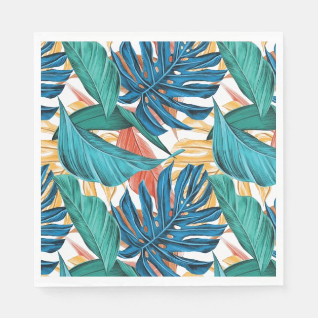 Tropisches Foliage Party Napkins Serviette (Vorderseite)