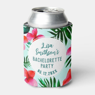 Tropisches Foliage Wasserfarbe Bachelorette Dosenkühler
