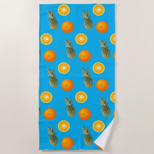 Tropisches Frucht-Ananas-Orangen-Muster Strandtuch