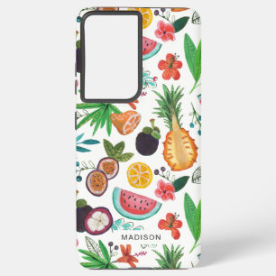 Tropisches Frucht-Mädchen-Allover-Print Samsung Galaxy Hülle