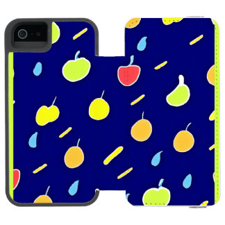 Tropisches Fruchtmuster mit Neonfarben Incipio Watson™ iPhone 5 Geldbörsen Hülle