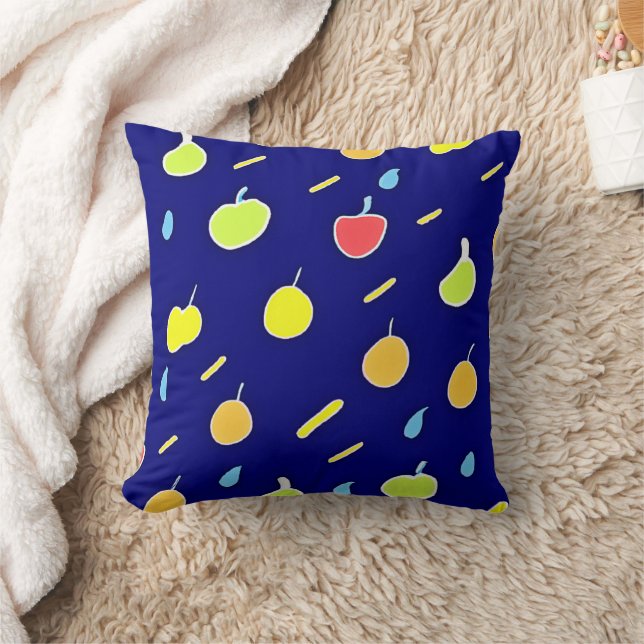 Tropisches Fruchtmuster mit Neonfarben Kissen (Decke)