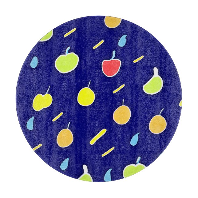 Tropisches Fruchtmuster mit Neonfarben Schneidebrett (Vorderseite)