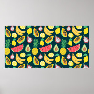 tropisches Fruchtnahtlos Poster