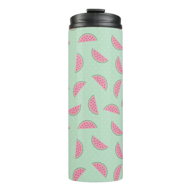 Tropisches Fruchtpaint Spritzer Muster Thermosbecher (Vorderseite)
