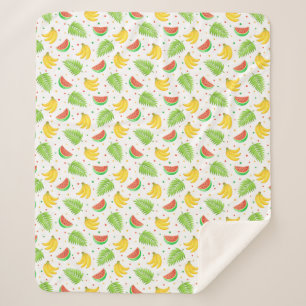 Tropisches Fruchtpolka-Dot-Muster Sherpadecke
