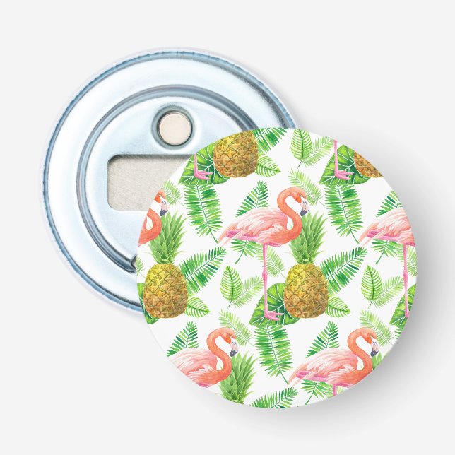 tropisches Gartenwassermuster Flaschenöffner (Vorderseite)