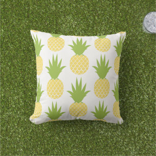 Tropisches Gelb- und Ananas-Muster Kissen Für Draußen