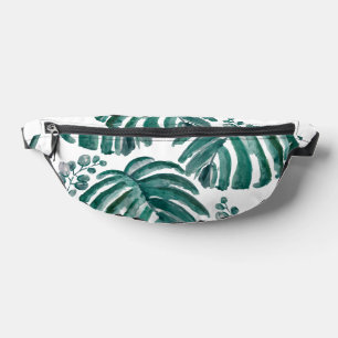 Tropisches Gemälde aus botanischem grünem Leaf Bauchtasche