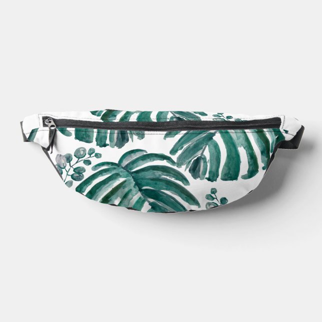 Tropisches Gemälde aus botanischem grünem Leaf Bauchtasche (Ablage )