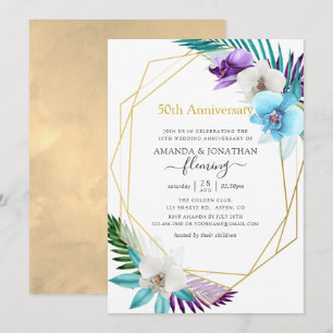 Tropisches Geometrisches 50. Hochzeitstag Jubiläum Einladung