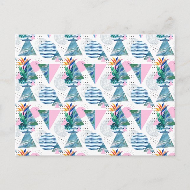 tropisches geometrisches Muster Postkarte (Vorderseite)