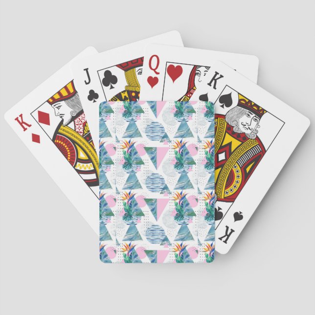 Tropisches geometrisches Muster Spielkarten (Rückseite)