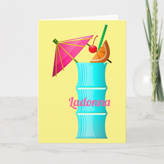 Tropisches Getränk farbenfroher Sommer Hawaii Cock Karte (Vorderseite)