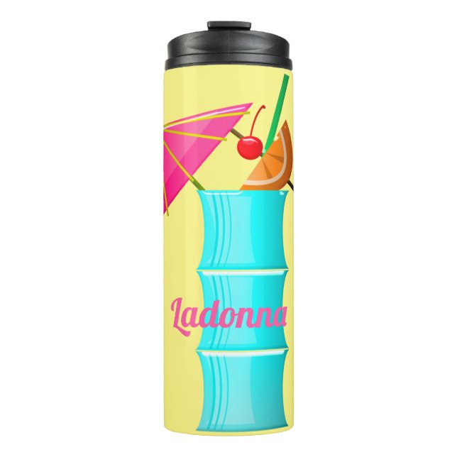 Tropisches Getränk farbenfroher Sommer Hawaii Cock Thermosbecher (Vorderseite)