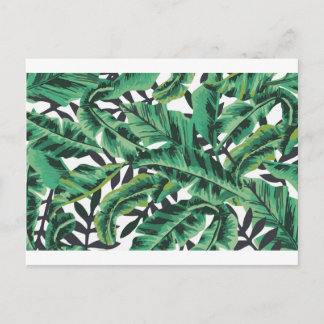 Tropisches Glam Banana Leaf Muster Postkarte