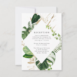 Tropisches Gold   Hochzeitsempfangskarte RSVP Karte
