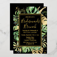 Tropisches Gold und Black Bridesmaier Brunch Dusch