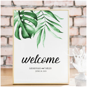 Tropisches Grün Palm Customizable Schild 8x10