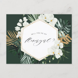 Tropisches Grün wird meine Blume Girl Card sein Einladungspostkarte