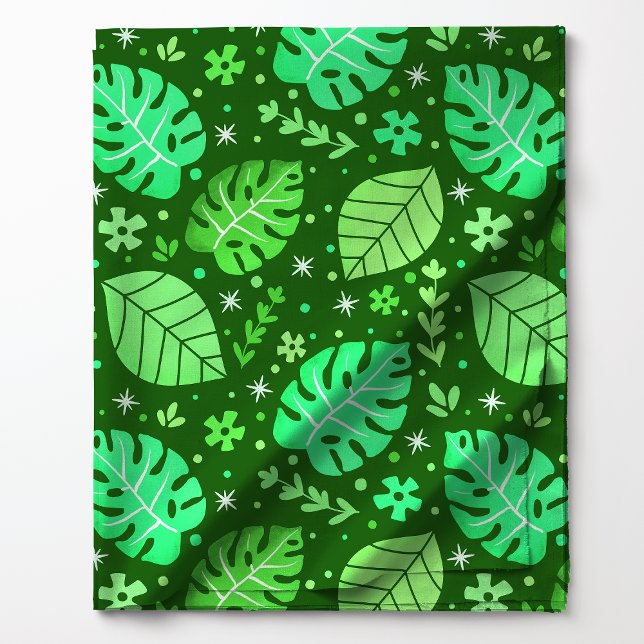 Tropisches grünes Monstera-Blatt Stoff (Von Creator hochgeladen)