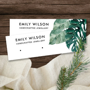 TROPISCHES GRÜNES MOSTERA FAUNA STUD EARRING DISPL MINI VISITENKARTE