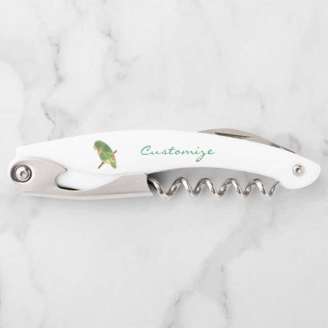 Tropisches grünes Parakeet Thunder_Cove Kellnermesser (Vorderseite)