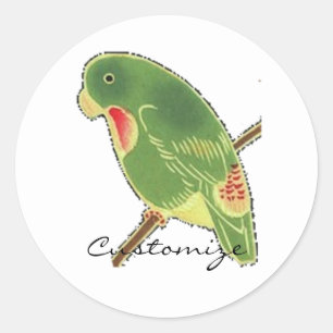 Tropisches grünes Parakeet Thunder_Cove Runder Aufkleber