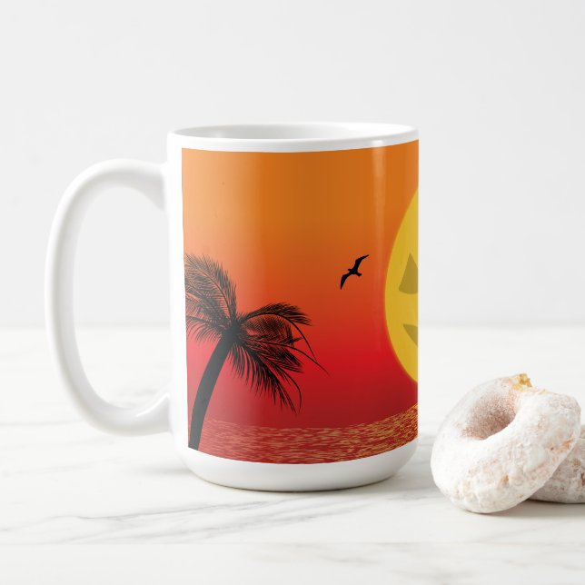 Tropisches Halloween Kaffeetasse (Mit Donut)