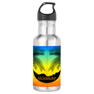 Tropisches Hängematten-Insel-Leben Edelstahlflasche