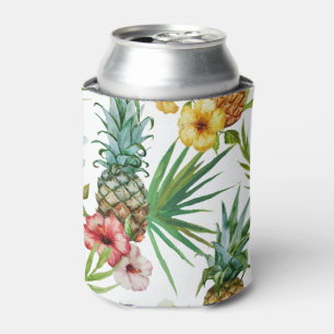 Tropisches Hawaii-Thema-Aquarell-Ananasmuster Dosenkühler