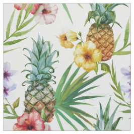 Tropisches Hawaii-Thema-Aquarell-Ananasmuster Stoff