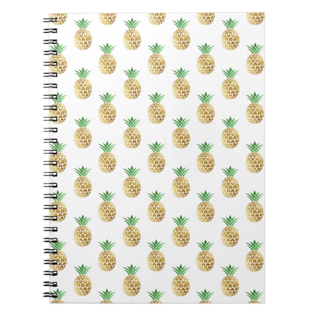 Tropisches Hawaiianisches Ananas-Muster Notizblock (Vorderseite)