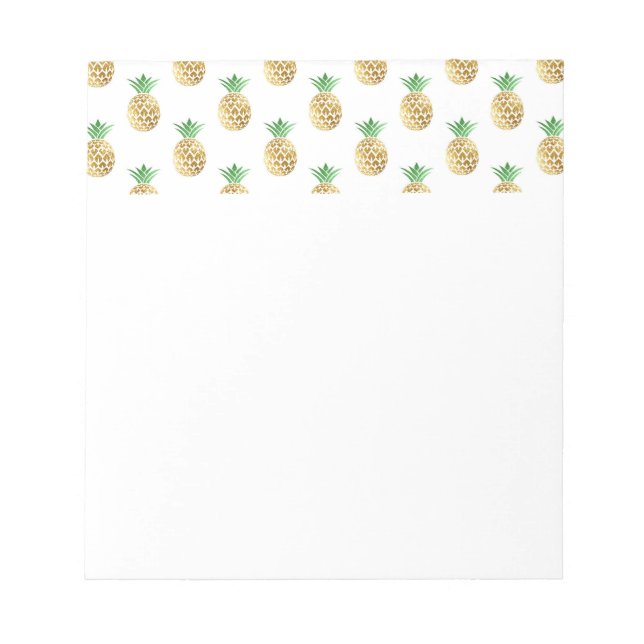 Tropisches Hawaiianisches Ananas-Muster Notizblock (Vorderseite)