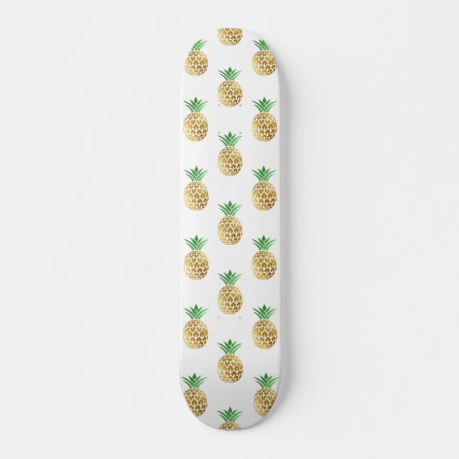 Tropisches Hawaiianisches Ananas-Muster Skateboard (Vorne)