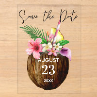 Tropisches hawaiianisches Blumen- & Kokosnuss-Save