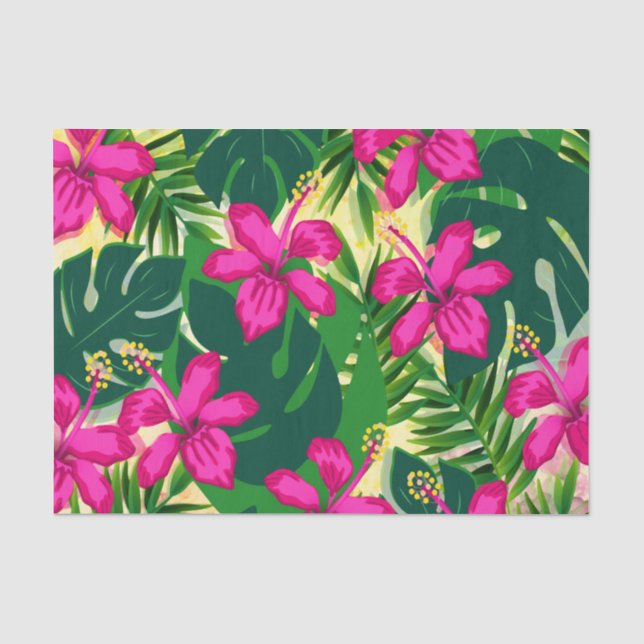 Tropisches hawaiianisches Muster Seidenpapier (Vorderseite)