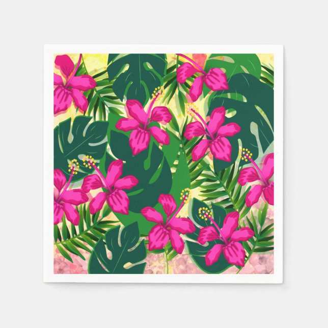 tropisches hawaiianisches Muster Serviette (Vorderseite)