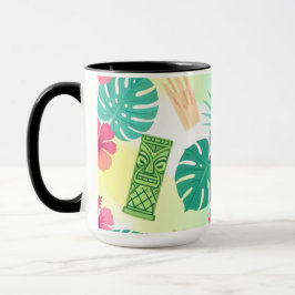 Tropisches Hawaiianisches Tiki-Muster für Partys H Tasse
