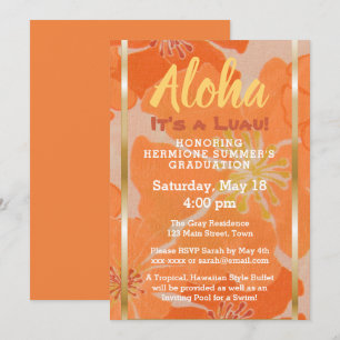 Tropisches hawaiisches Luau Abschluss-Party laden Einladung