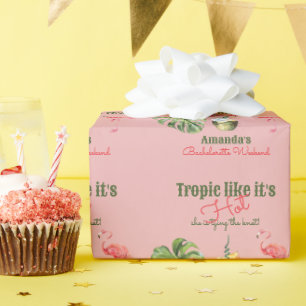 Tropisches Heiß Rosa Palm Springs Junggesellinnen- Geschenkpapier