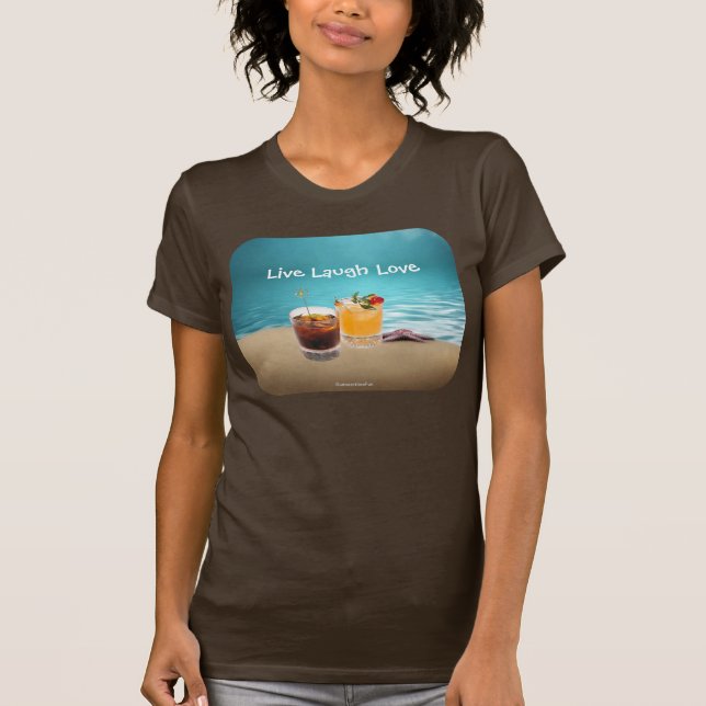 Tropisches herrliches Getränk auf dem Strand-T - T-Shirt (Vorderseite)