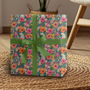 Tropisches Hibiskus-Blumenverpackungspapier Geschenkpapier