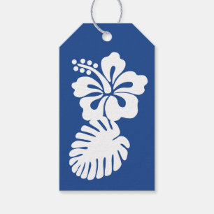 Tropisches Hibiskus in Blau Geschenk-Anhänger Geschenkanhänger