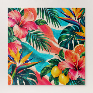 Tropisches Hibiskus-Paradies Botanische Kunst