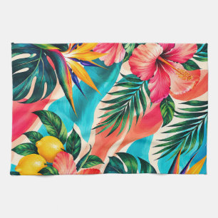 Tropisches Hibiskus-Paradies Botanische Kunst Geschirrtuch
